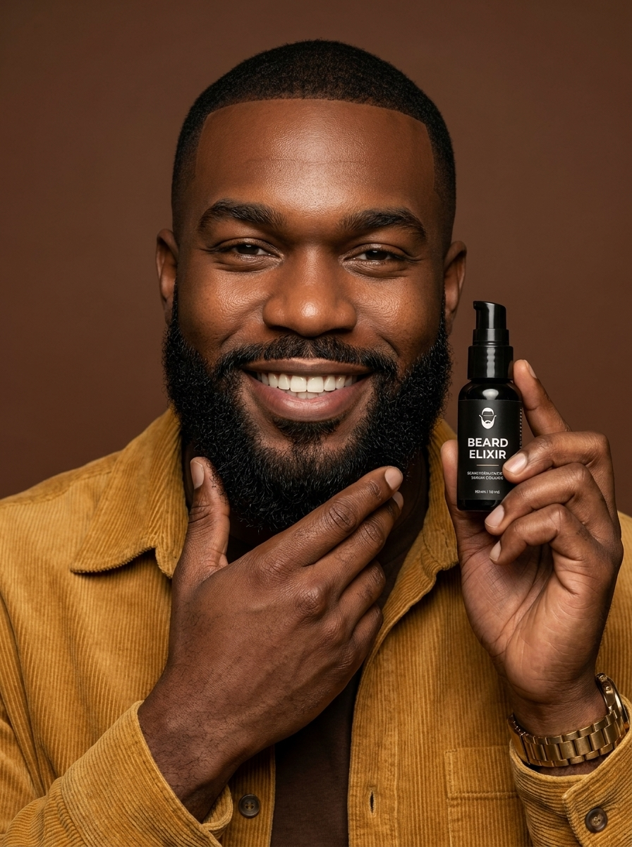 Beard Elixir - Egzanp Foto Pwodwi AI